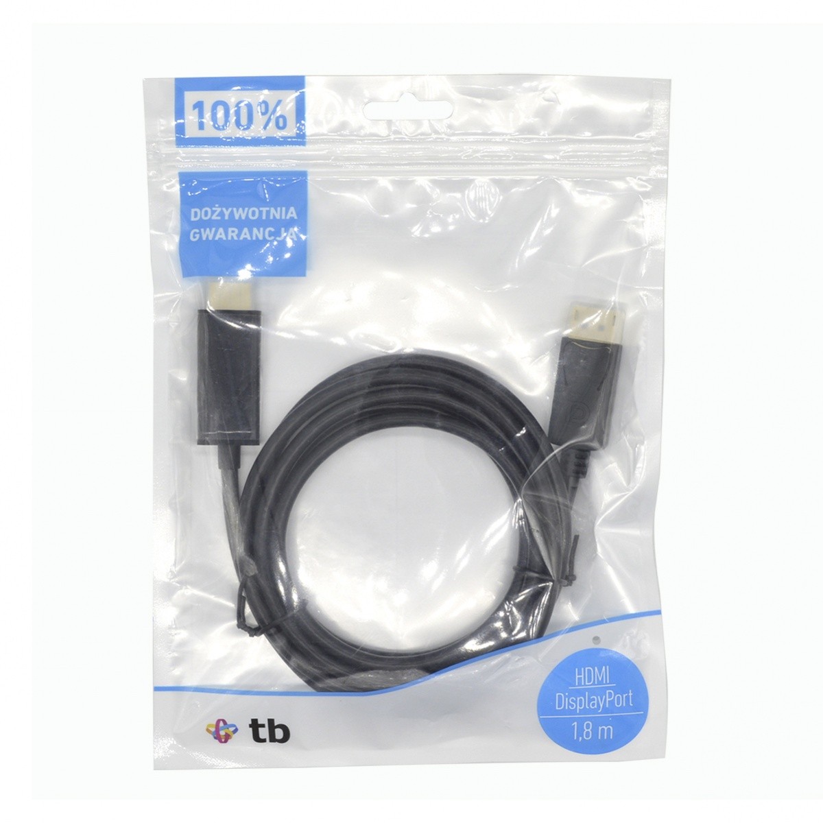 Kabel DisplayPort - HDMI, 1,8m, črn 2