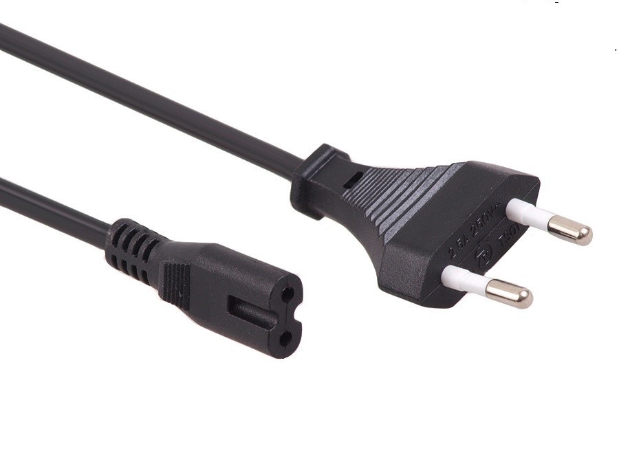 Napajalni kabel 'osmica', 2-polni, 1,5m, EU vtič MCTV-809