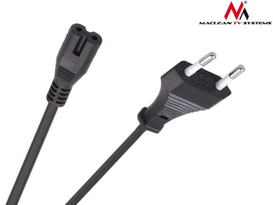 Napajalni kabel 'osmica', 2-polni, 1,5m, EU vtič MCTV-809 3