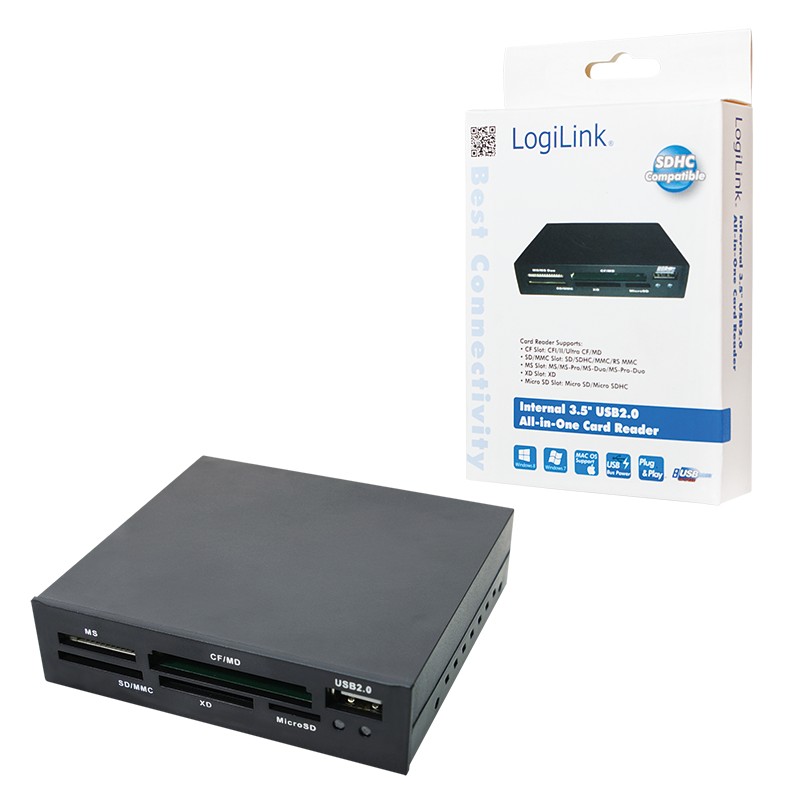 Notranji bralnik kartic, USB 2.0, 3,5" 3