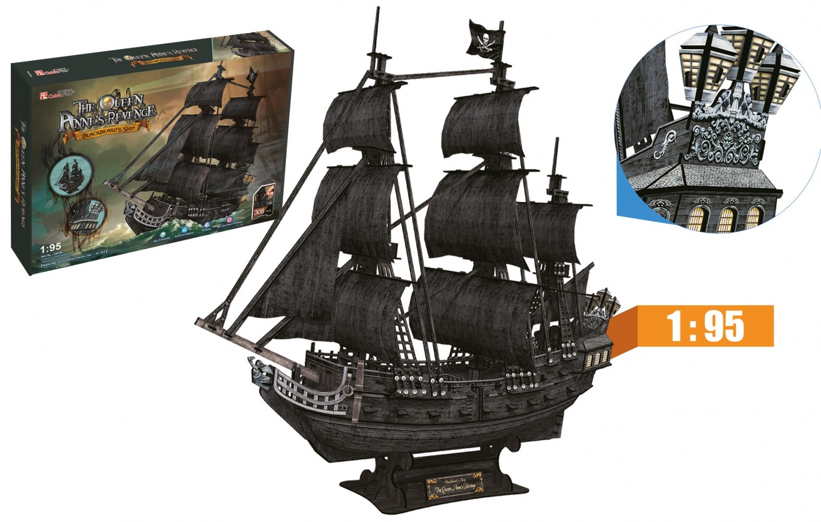3D Puzzle Cubic Fun - Piratska ladja (Zemsta Królowej Anny) 3