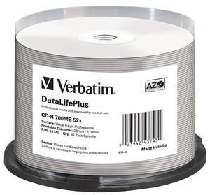 CD-R 700MB 52x 50 kosov CB DL Printable Azo