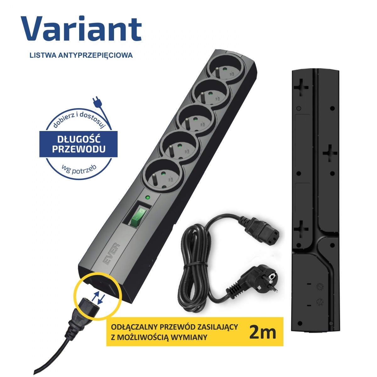 EVER Listna napajalna letev VARIANT, 2m