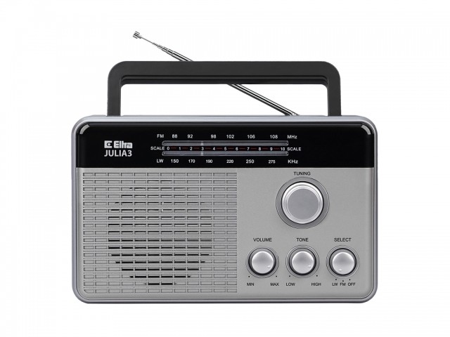 Retro radio Julia 3, srebrn