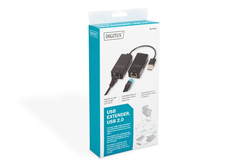 USB 2.0 Extender podaljšek do 50m preko Cat.5e/6 UTP kabla 4