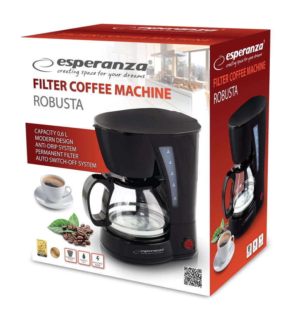 Filter kavni aparat Robusta, 0,6 l, bel 2