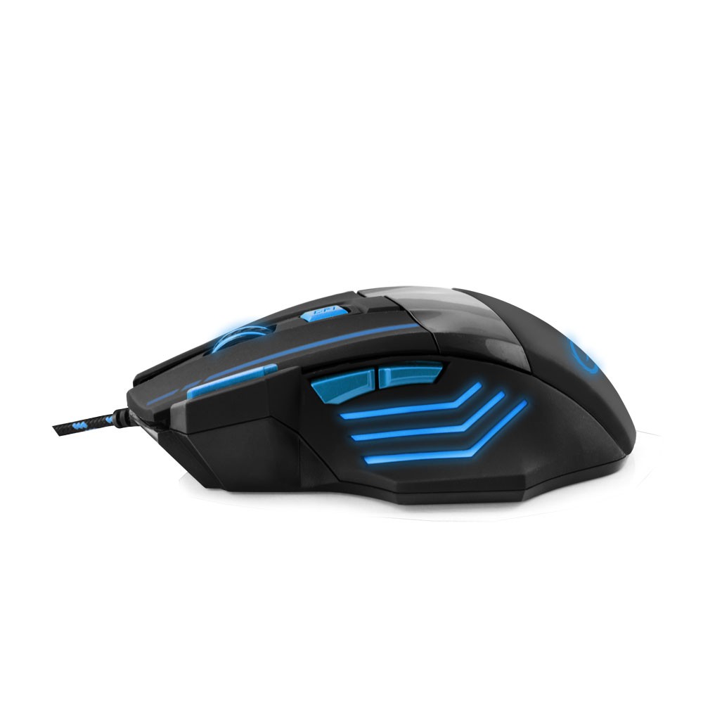 Žična miška za igralce MX201 WOLF, USB, optična, modra 2