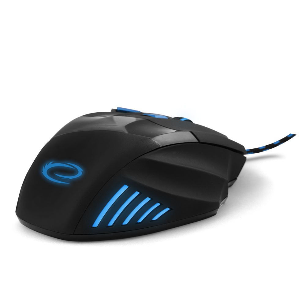 Žična miška za igralce MX201 WOLF, USB, optična, modra 3