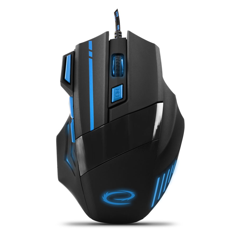 Žična miška za igralce MX201 WOLF, USB, optična, modra