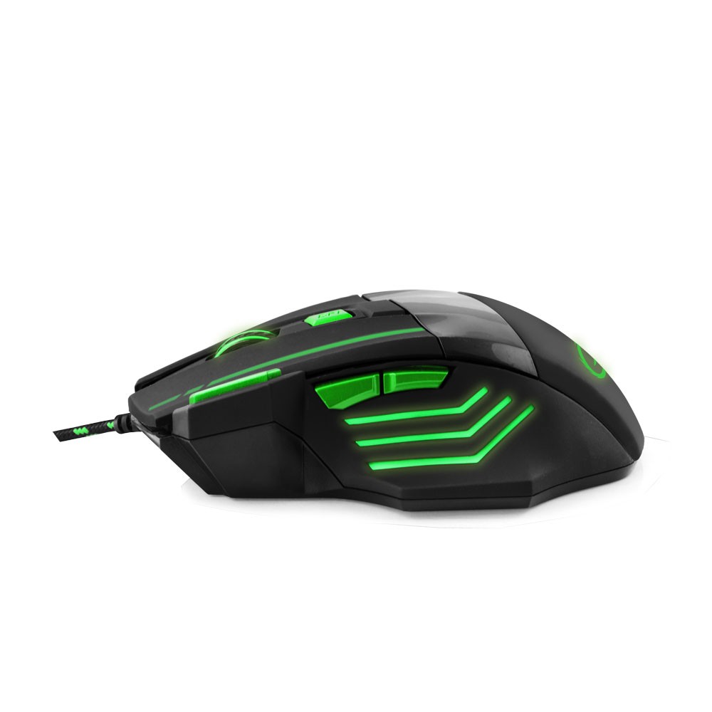 Žična miška za igralce MX201 WOLF, USB, optična, zelena 2