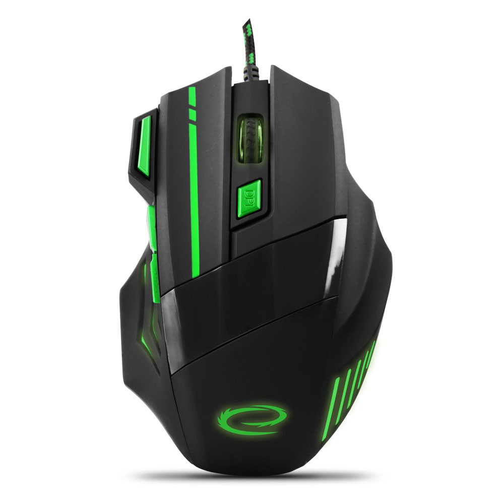 Žična miška za igralce MX201 WOLF, USB, optična, zelena