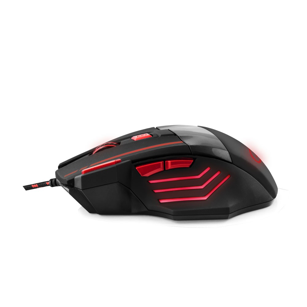Žična miška za igralce MX201 WOLF, USB, optična, rdeča 2