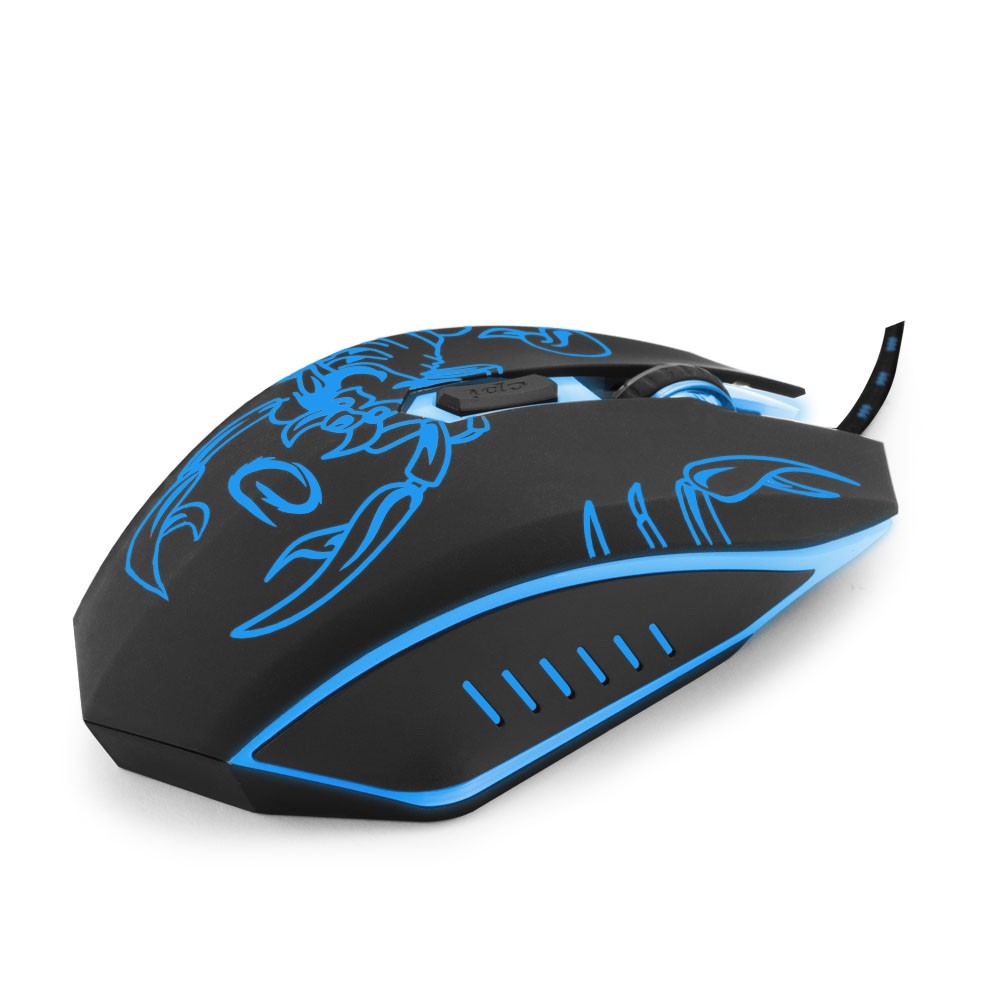 Žična miška za igralce MX203 SCORPIO, USB, optična, modra 3
