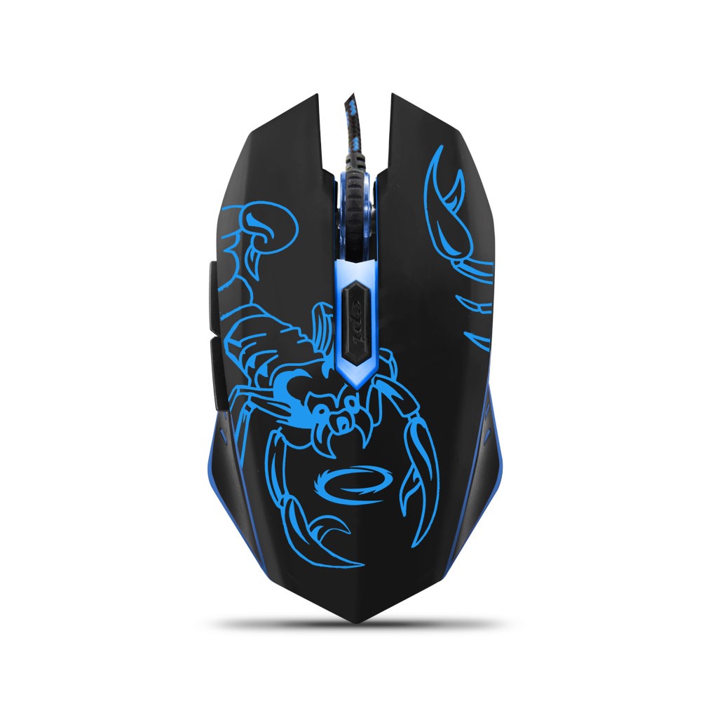 Žična miška za igralce MX203 SCORPIO, USB, optična, modra