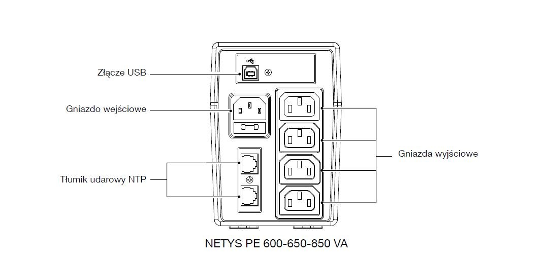 UPS NETYS PE 850VA/480W, 230V, AVR, 4xIEC, LED, USB 2