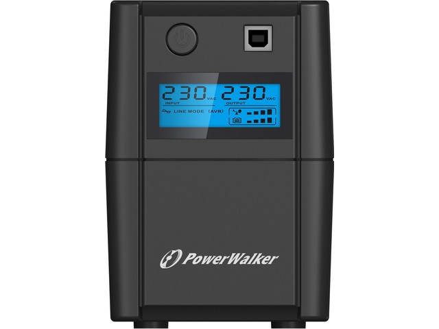 UPS PowerWalker Line-Interactive 850VA, 4x IEC, AVR, USB, LCD 2
