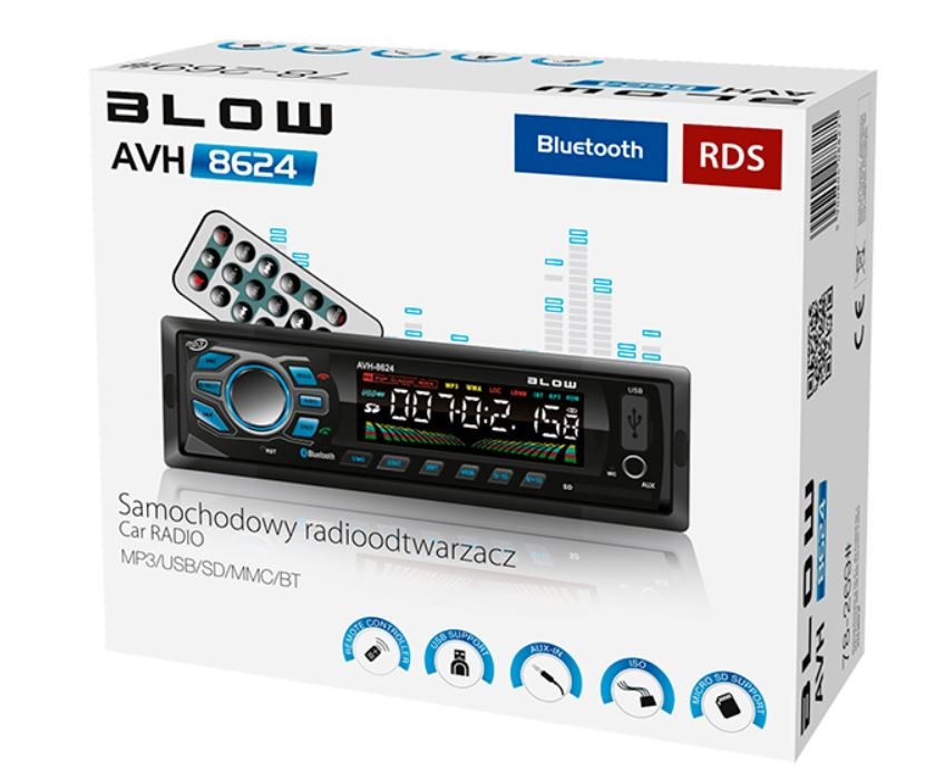 Avtoradio AVH-8624 MP3/USB/SD/MMC/BT 3