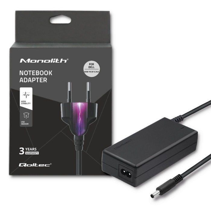Qoltec Napajalnik za Dell 65W | 19.5V | 3.34A | 4.5*3.0+pin
