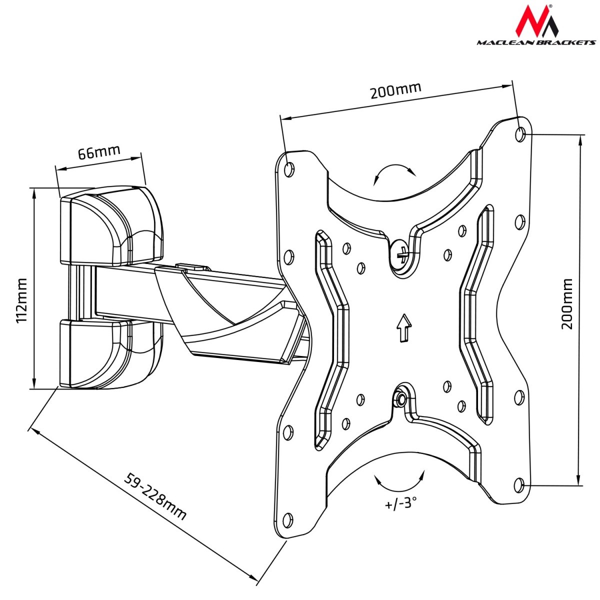 Stenski nosilec Maclean MC-741 za TV/monitor 13-42" (25kg) 5