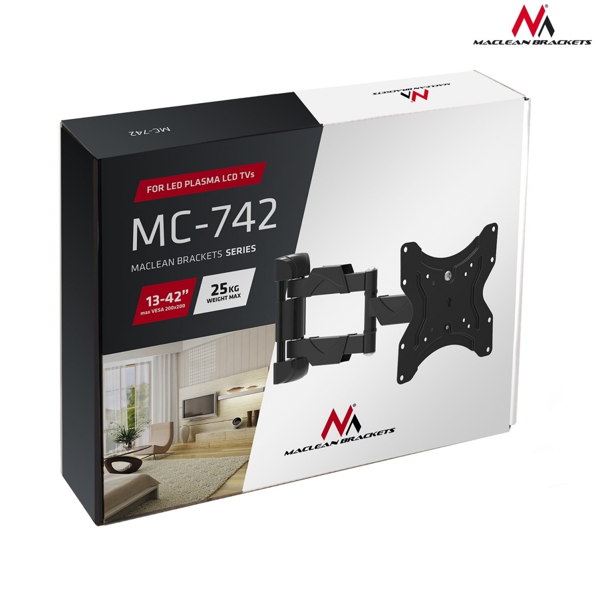 Stojalo za TV/monitor 13-55" do 25kg, črno (MC-742) 5