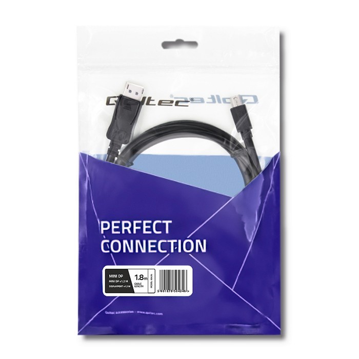 Kabel Mini DisplayPort v1.1 na DisplayPort v1.1, 1080P, 1,8m 7