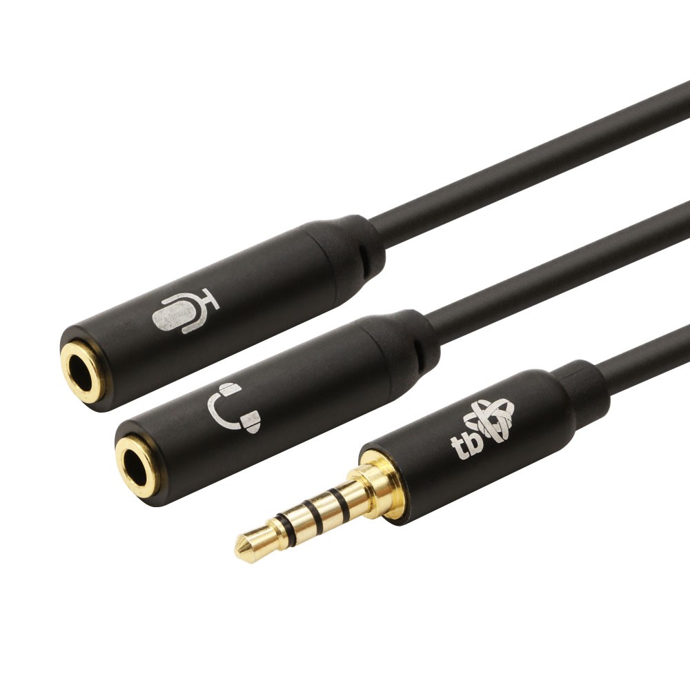 Kabel 3,5mm Mini Jack - 2x 3,5mm M/F adapter 30cm