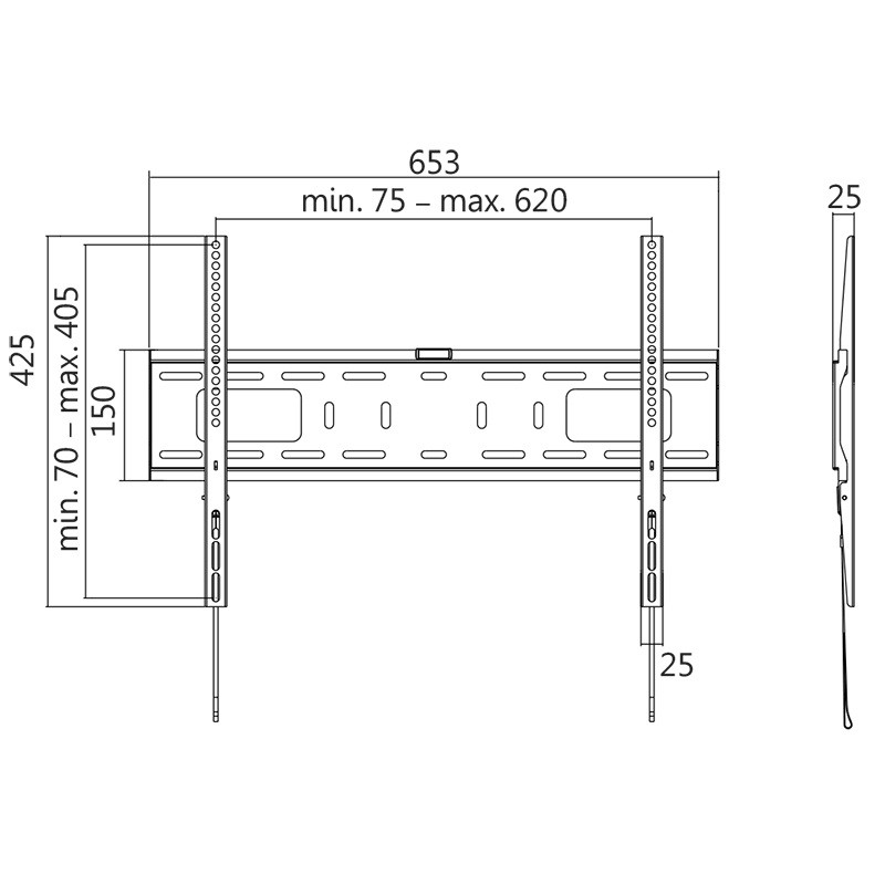 LogiLink Stenski nosilec za TV/Monitor LCD/LED, 37-70", max. 50 kg 2