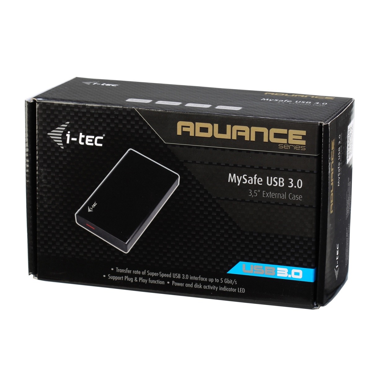 Ohišje za zunanji disk MYSAFE USB 3.0, SATA HDD/SSD, črno aluminijasto 5