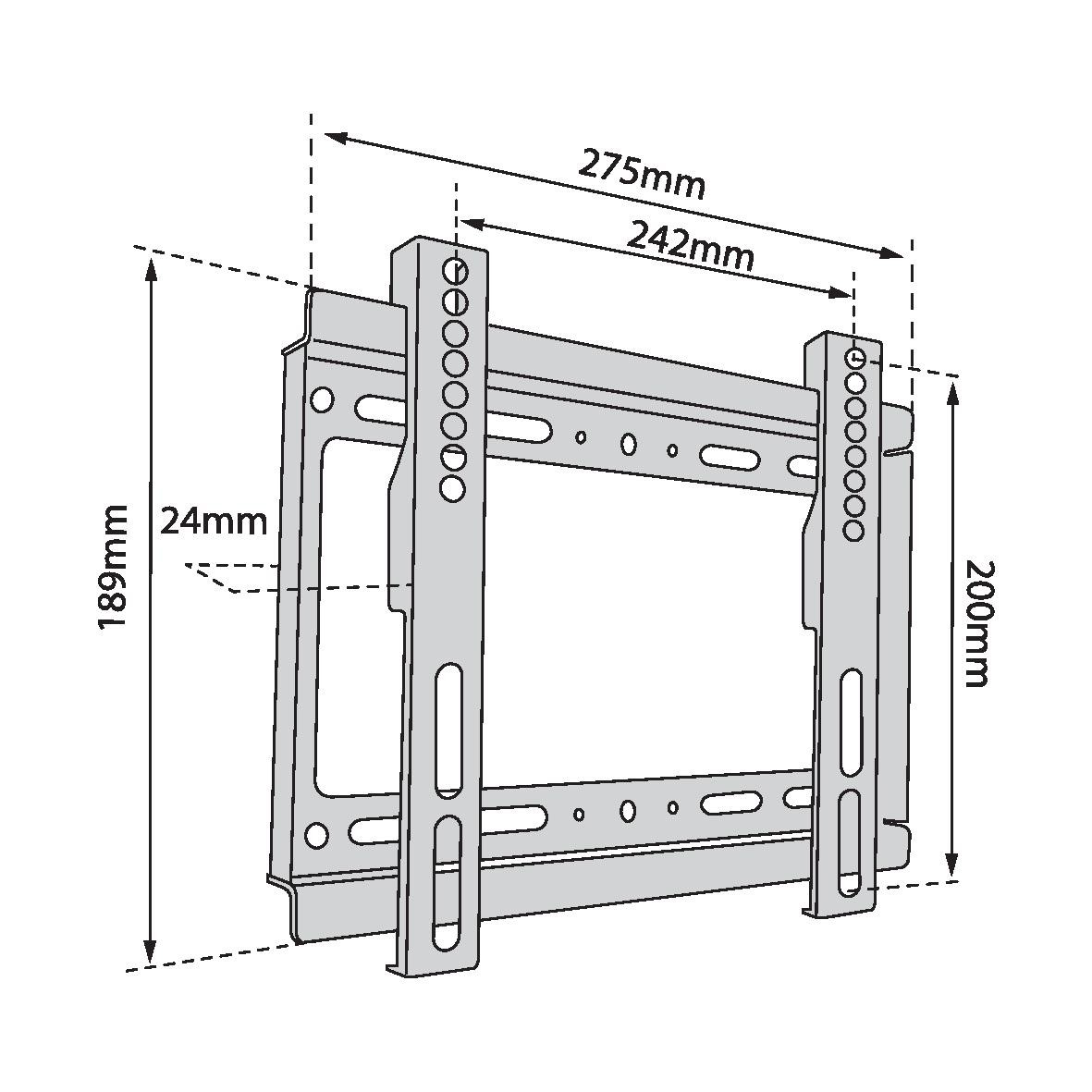 Stenski nosilec TB TB-250 za TV do 42" (40kg, VESA 200x200) 3