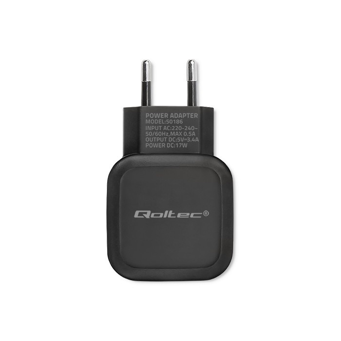 Omrežni polnilnik 17W, 2xUSB 6