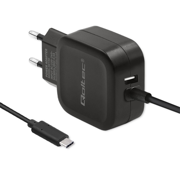 Polnilnik 17W, 5V, 3.4A, USB + USB-C