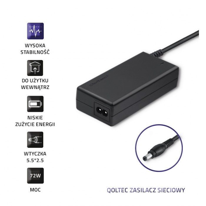 Napajalnik 72W, 12V, 6A, 5.5*2.5mm 3
