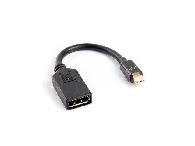 Adapter Mini DisplayPort (M) -> DisplayPort (F), 10cm kabel, črn