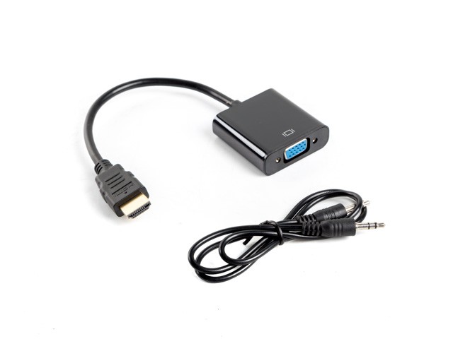 Adapter HDMI-A (M) -> VGA (F) + audio, kabel