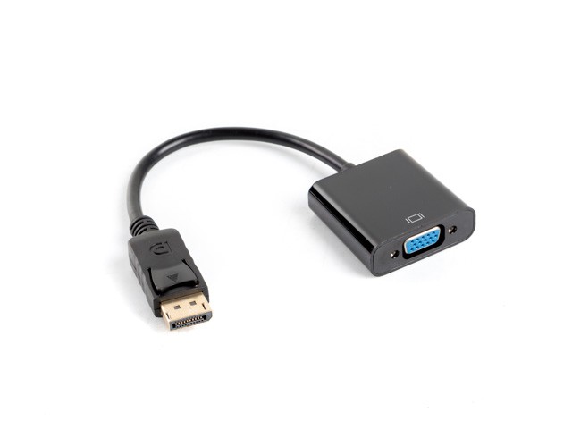Adapter DisplayPort (M) -> VGA (F), 15-pin, črn kabel