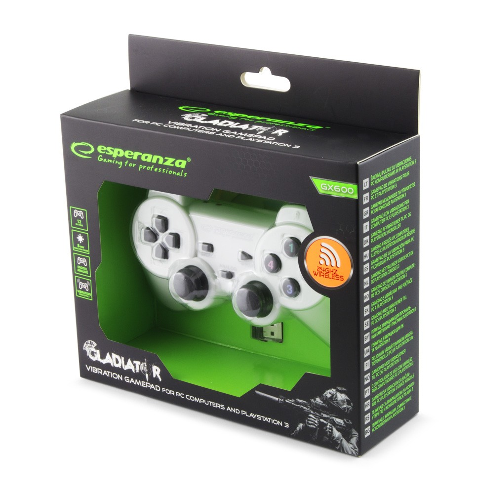 Esperanza Gladiator brezžični igralni plošček 2.4 GHz za PS3/PC 3