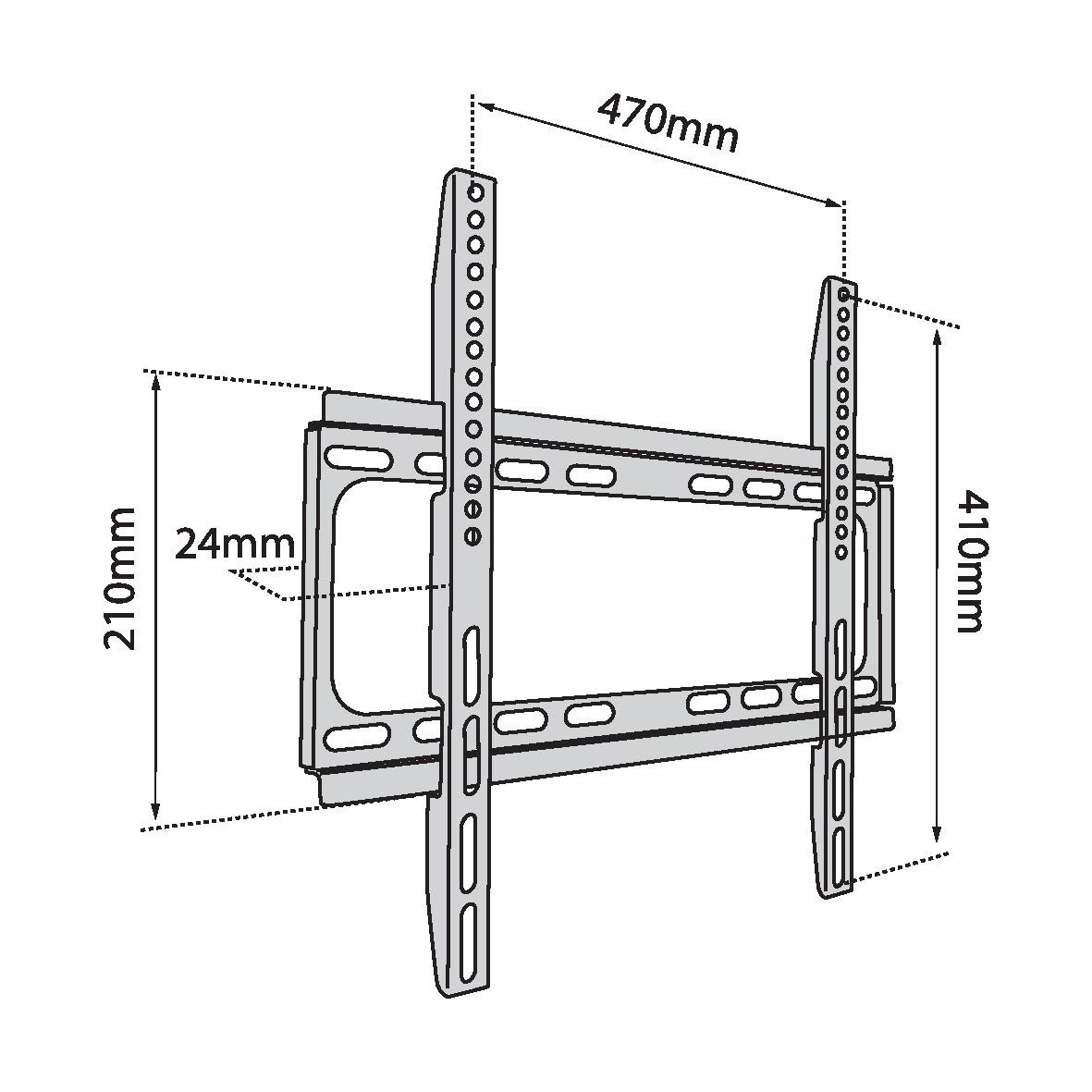 Stenski nosilec za TV do 65" (40kg, VESA 400x400) 2