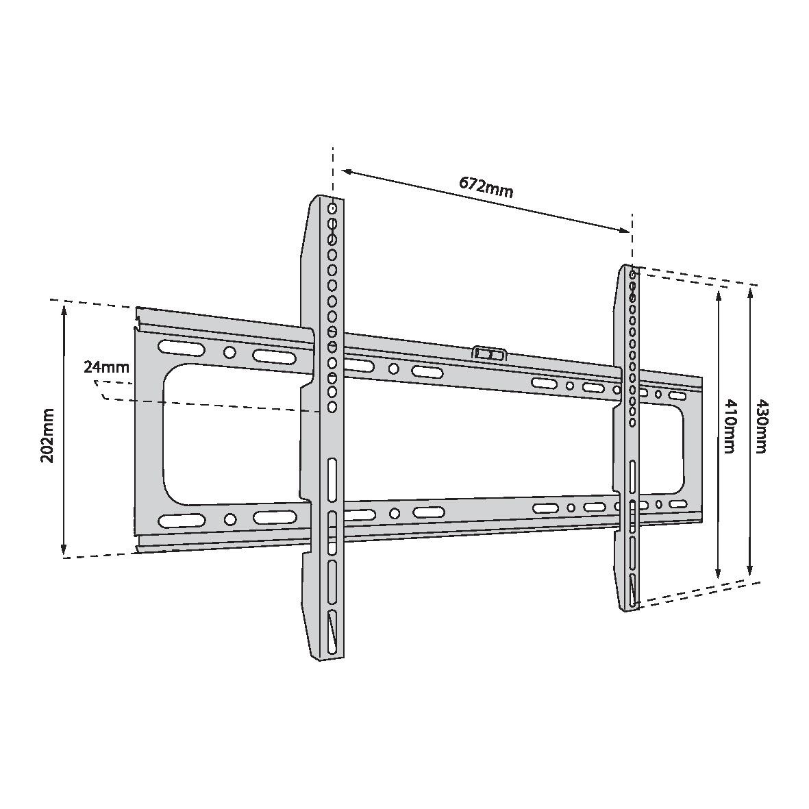 Stenski nosilec TB TB-750 za TV do 80" (60kg, VESA 600x400) 2