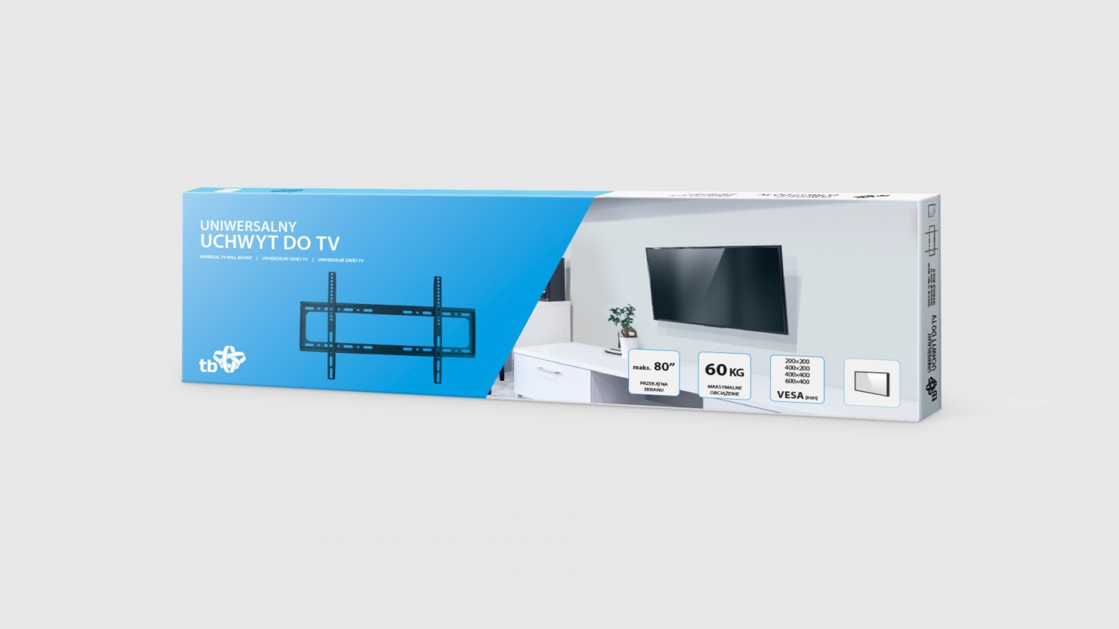 Stenski nosilec TB TB-750 za TV do 80" (60kg, VESA 600x400) 3