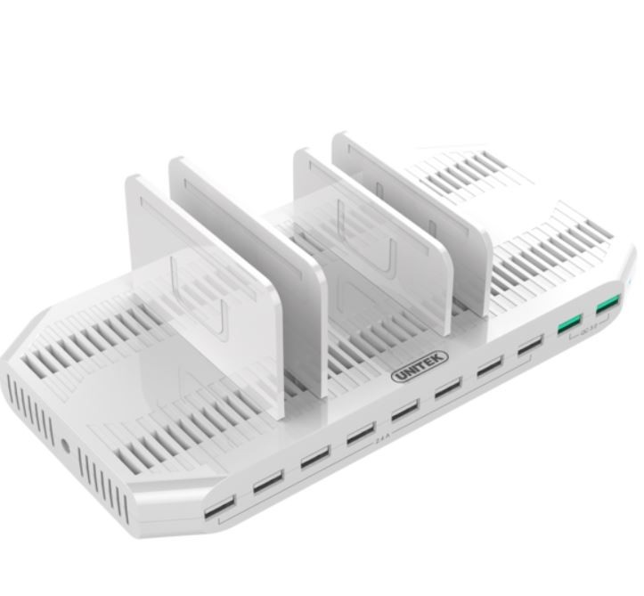 Polnilna postaja 10xUSB, 96W, 2xQC3.0