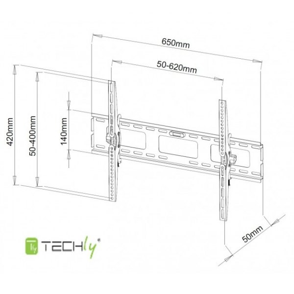 Techly Stenski nosilec za TV/monitor LCD/LED 40-65" do 60 kg, črn 4