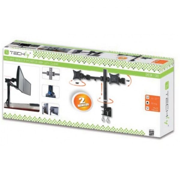 Dvojni namizni nosilec za LCD/LED 13-27", 2x10kg, črn 2