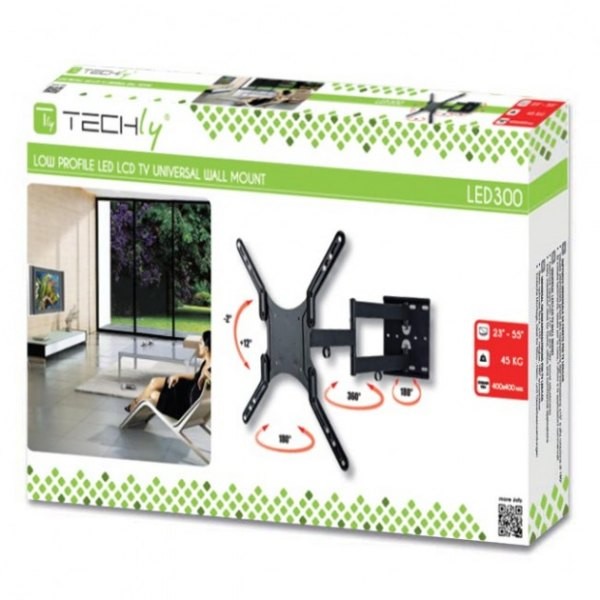 Techly Stenski nosilec za LCD/LED 23-55" dvojno roko, 45kg, črn 2