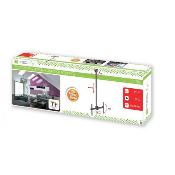 Techly Stropni nosilec za LCD/LED 37-70" črn, 50kg 2