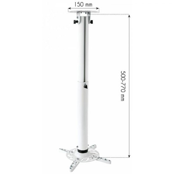 Stropni nosilec za projektor 50-77cm bel, 15kg 2