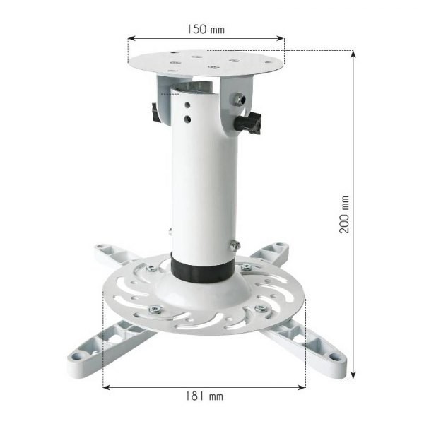 Stropni nosilec za projektor, 20 cm, 15 kg, bel 3