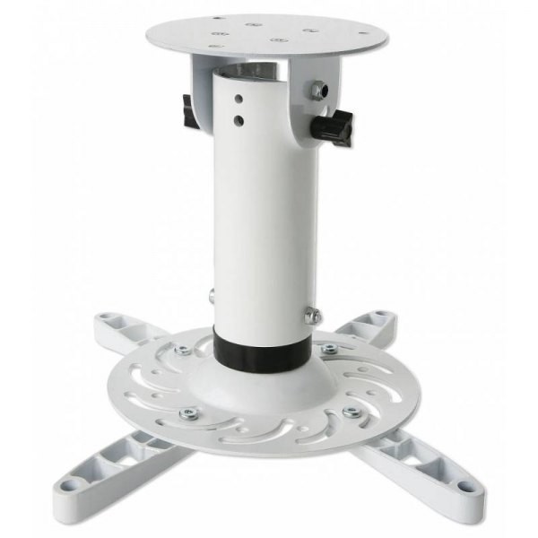 Stropni nosilec za projektor, 20 cm, 15 kg, bel