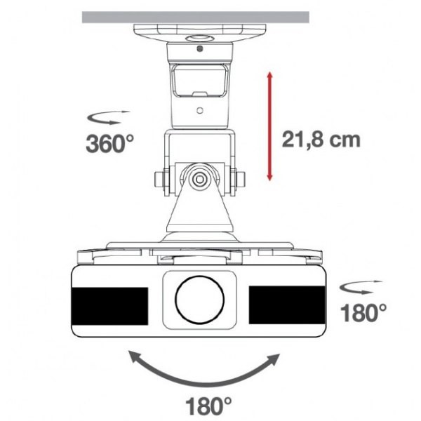 Techly Nosilec za projektor 22cm stropni, bel, 10kg 5