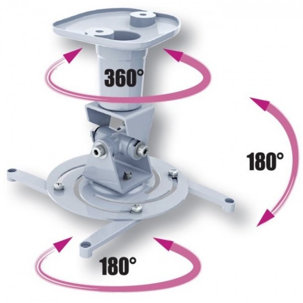 Techly Nosilec za projektor 22cm stropni, bel, 10kg