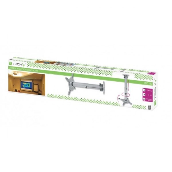 Stropni nosilec za projektor Techly 110-190cm, srebrn, do 15kg 4